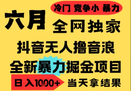 25年6月高爆抖音无人直播最新撸音浪掘金项目，小白可做，无脑日入1k+，门槛低可批量矩阵【揭秘】-领学通