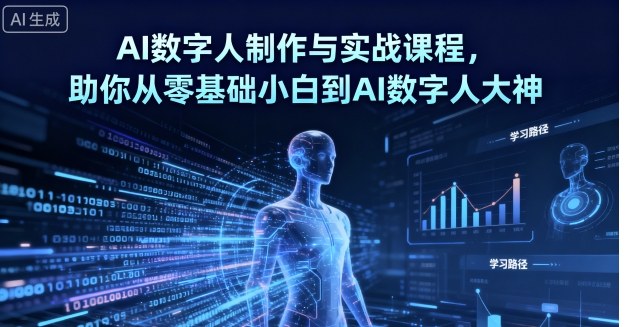 AI数字人制作与实战课程，助你从零基础小白到AI数字人大神-领学通