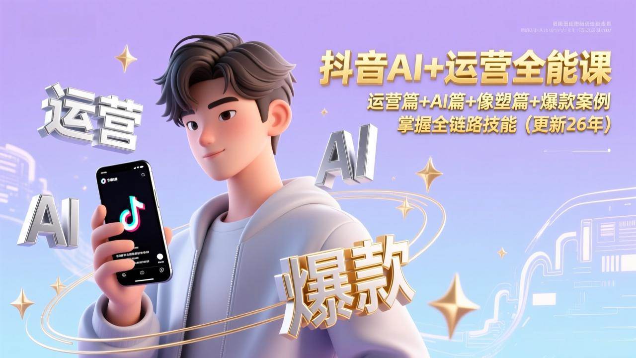（17078期）抖音AI+运营全能课，运营篇+AI篇+像塑篇+爆款案例，掌握全链路技能（更新26年）-领学通