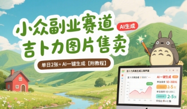 小众副业赛道 吉卜力图片售卖 单日2张+ AI一键生成【附教程】-领学通