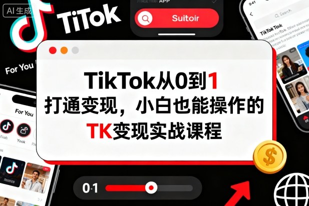 TikTok从0到1打通变现,小白也能操作的TK变现实战课程-领学通