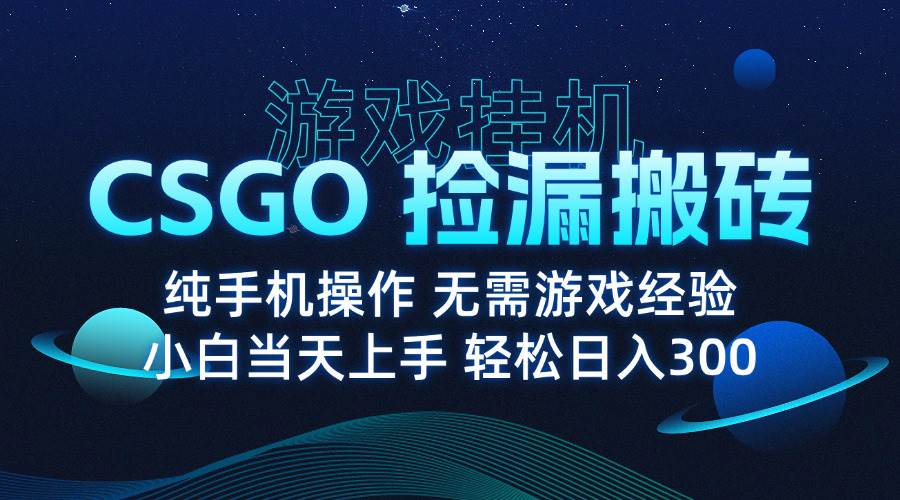（15820期）8月最新游戏搬砖，CSGO纯挂机，不需要玩游戏，实现真挂机，月入1W+-领学通