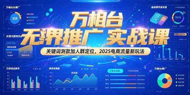 万相台无界推广实战课，关键词测款加人群定位，2025电商流量新玩法-领学通