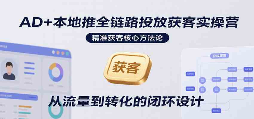 AD+本地推全链路投放获客实操营，快速掌握精准获客技巧，当天投放当天转化高效营销-领学通