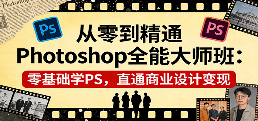 从零到精通Photoshop全能大师班：零基础学PS，直通商业设计变现-领学通