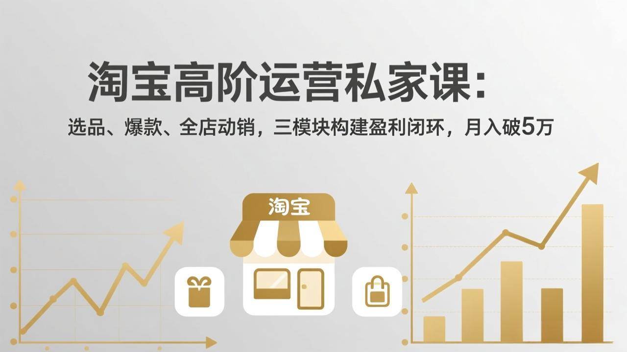 （17944期）淘宝高阶运营私家课（更新26年4月）：选品、爆款、全店动销，三模块构建盈利闭环，月入破5万-领学通