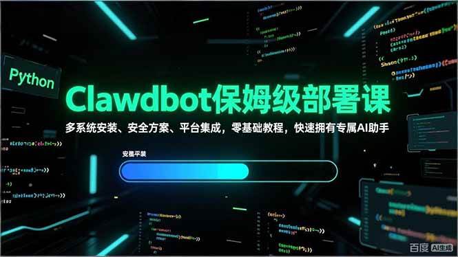 (17343期)Clawdbot保姆级部署课,多系统安装、安全方案、平台集成,零基础教程,快速拥有专属AI助手-领学通