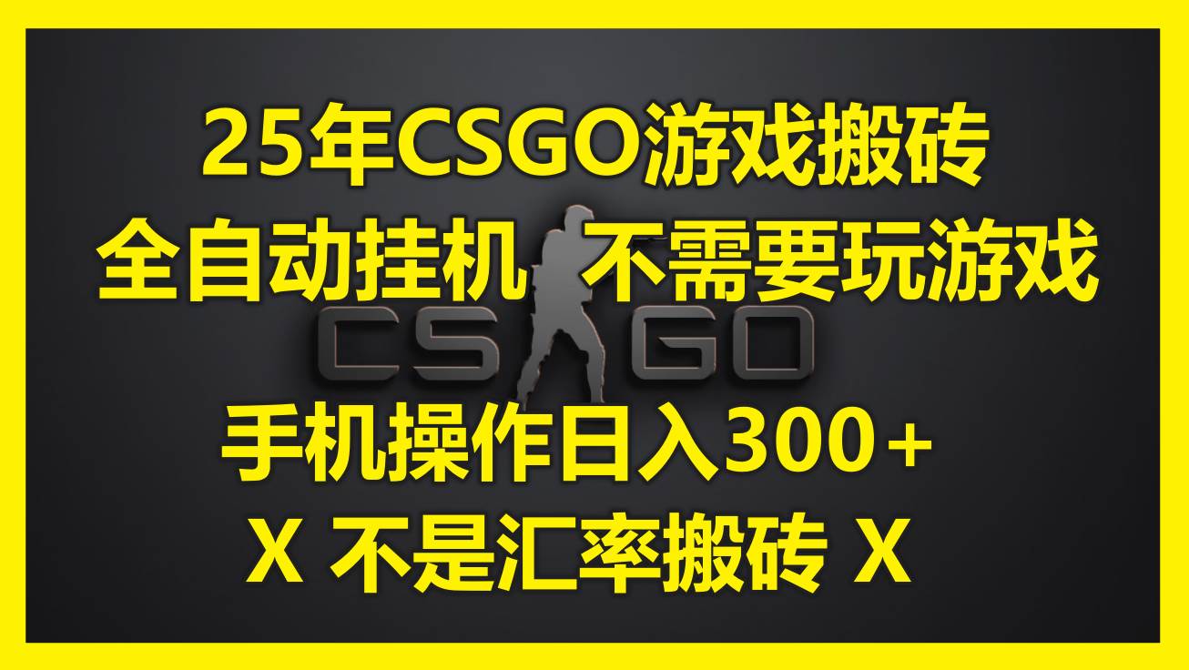 （14902期）25年CSGO游戏搬砖，全自动挂机，不需要玩游戏，手机操作日入300+。(不…-领学通