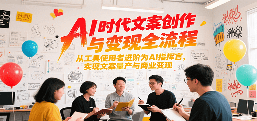 AI时代文案创作与变现全流程，从工具使用者进阶为AI指挥官，实现文案量产与商业变现-领学通
