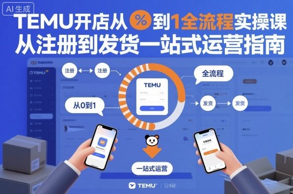 TEMU开店从0到1全流程实操课,从注册到发货一站式运营指南-领学通