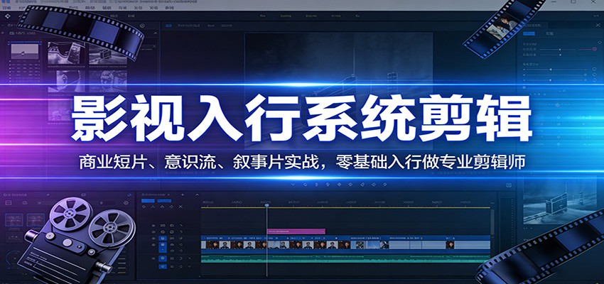 影视系统剪辑，商业短片、意识流、叙事片实战，零基础入行做专业剪辑师-领学通